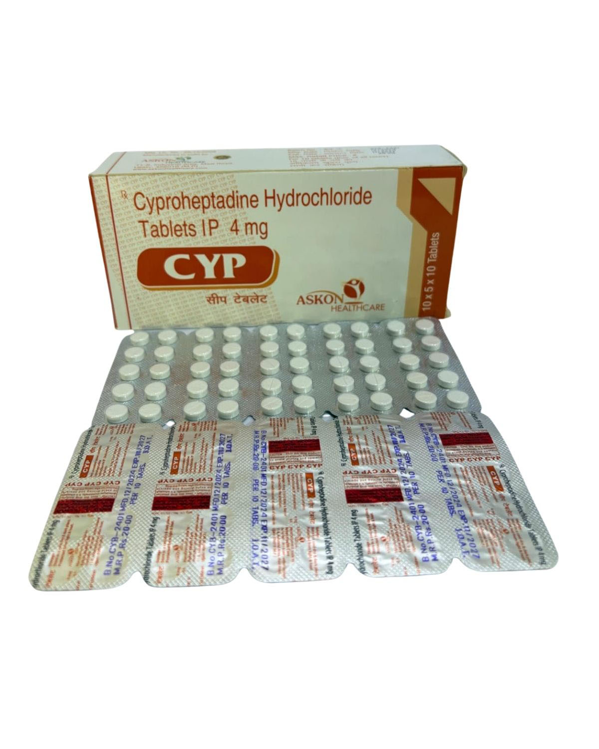 Cyproheptadine Hydrochloride Tablets 4 mg