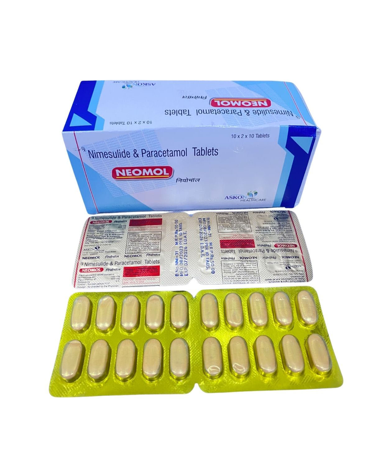Nimesulide & Paracetamol Tablets (Neomol)